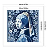 Blue And White Porcelain-Pearl Earring Girl-14CT Stamped Cross Stitch 40*40cm/15.75*15.75in
