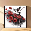 Diamond Painting-DIY Crystal Rhinestone Poppy Flower Dress Girl(Box Packaging)
