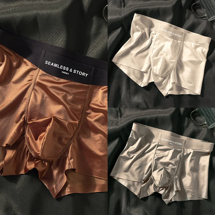 2025 LUXURY ICE SILK MEN'S BOXERS | ANTIBACTERIAL SILK LINING 
