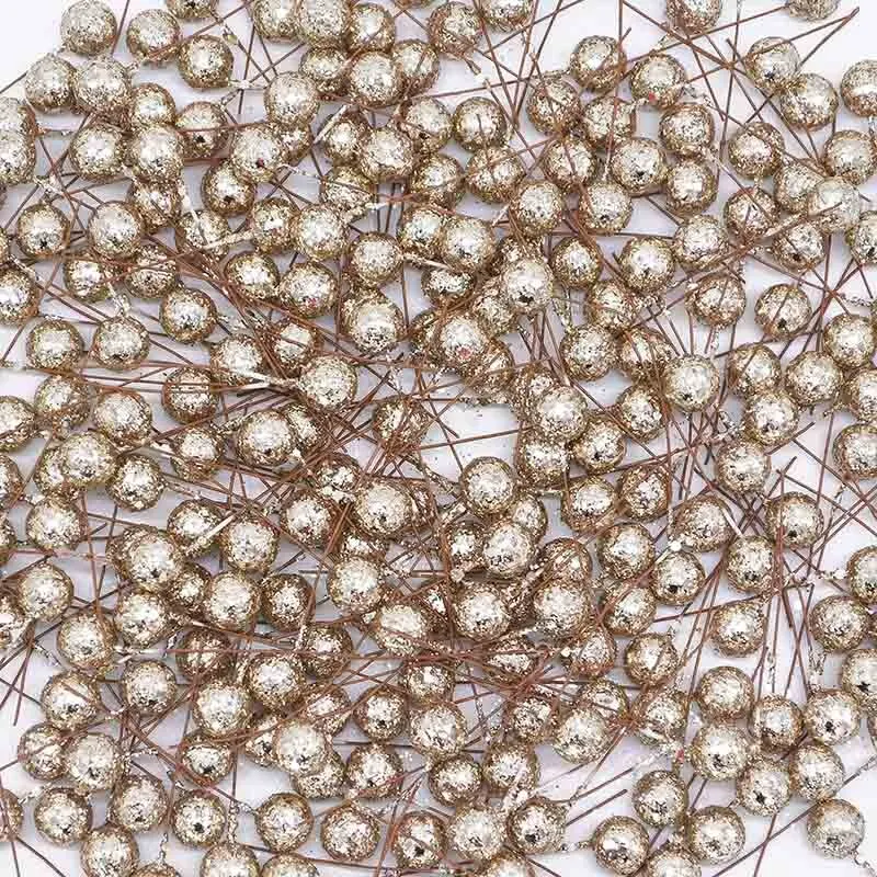 50pcs 12mm Mini Pearl Plastic Stamen Artificial Flower Cherry Fruit Stamens Wedding Christmas Wreaths DIY Gift Box Decoration