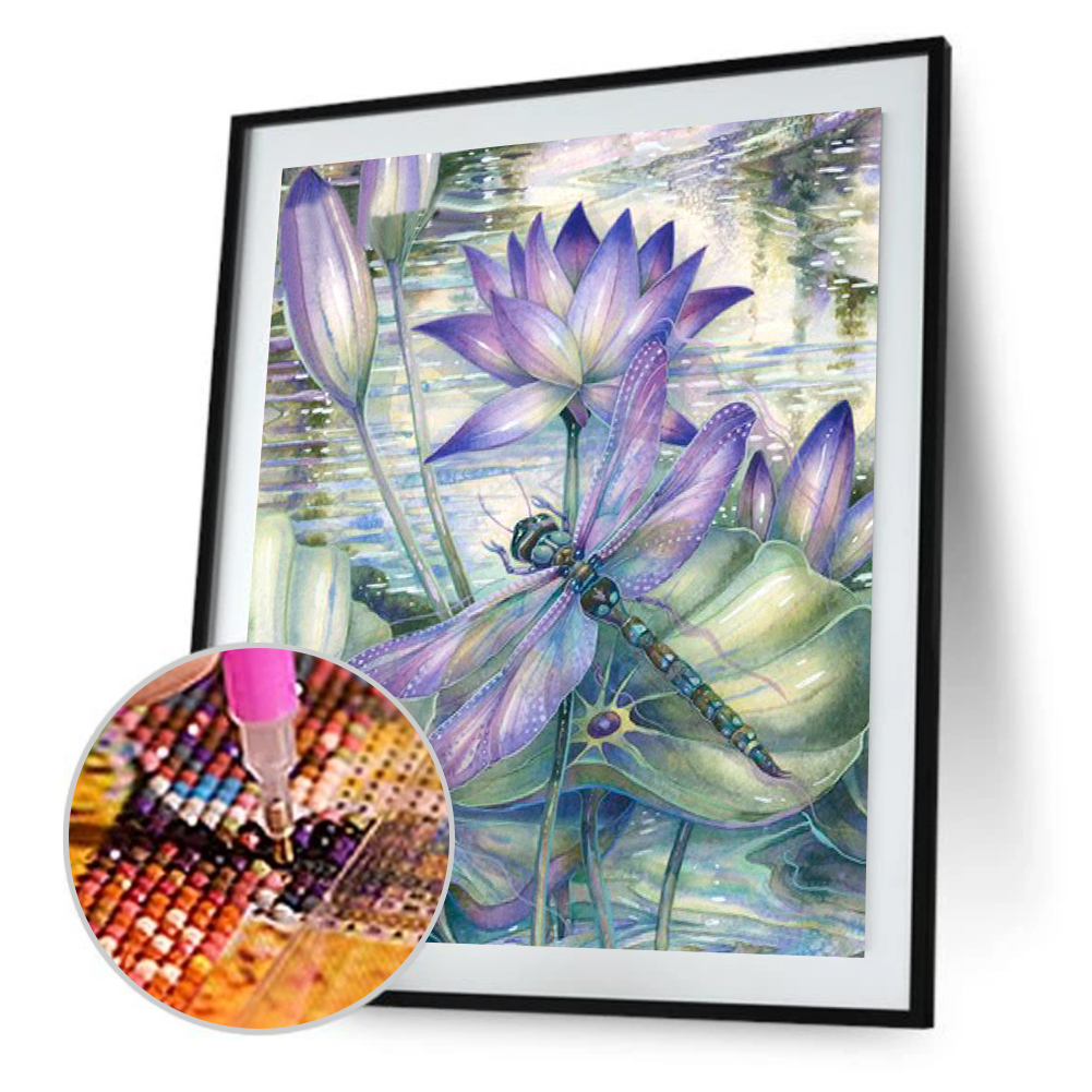 

Dragonfly Lotus Flower - Round Drill Diamond Painting - 30*40CM, 501 Original