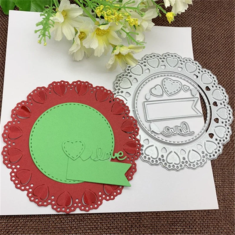 Love heart 3D Circle Metal Cutting Dies for DIY Scrapbooking Album Paper Cards Decorative Crafts Embossing Die Cuts