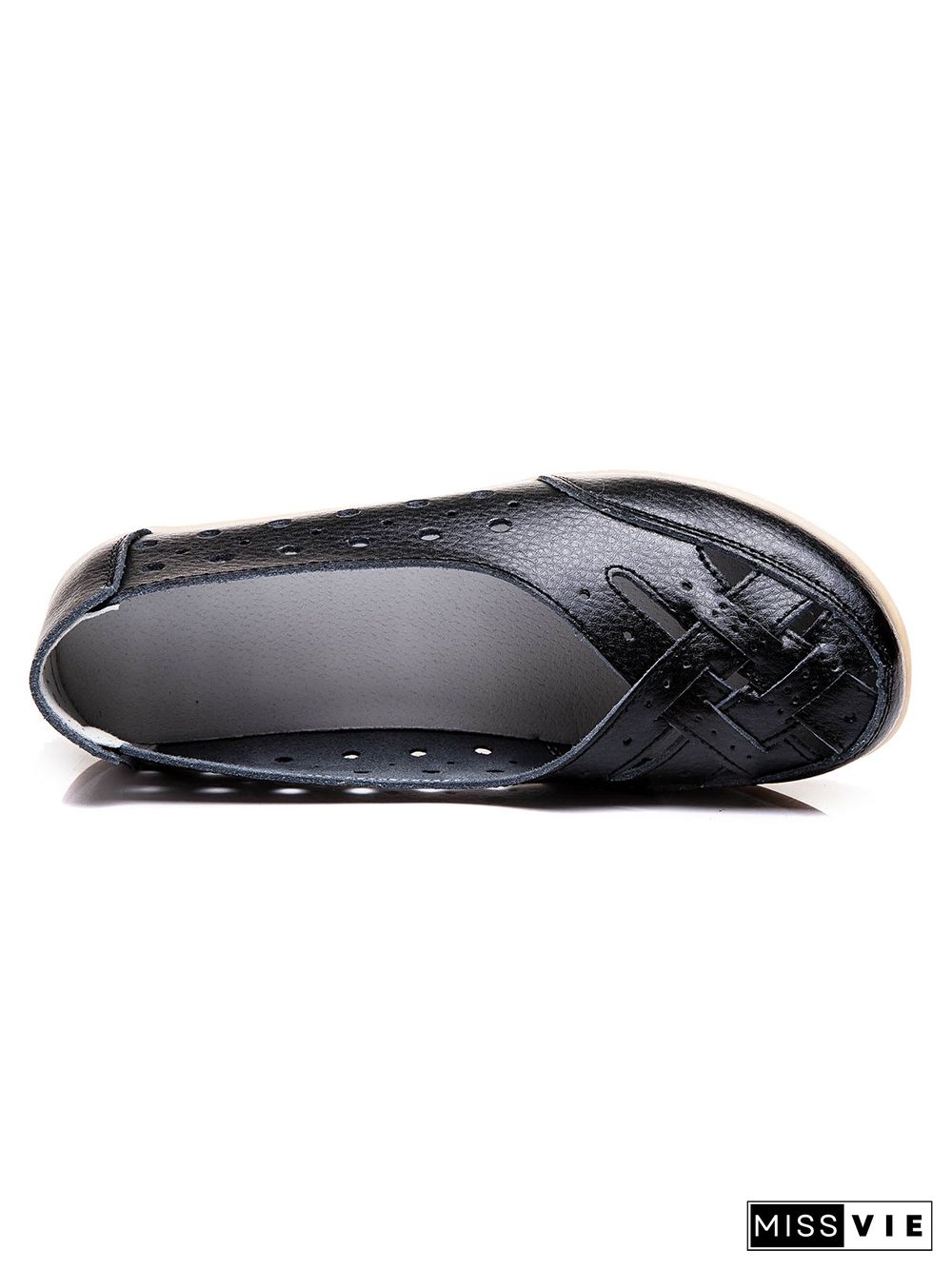 Hollow Leather Soft Sole Shoes