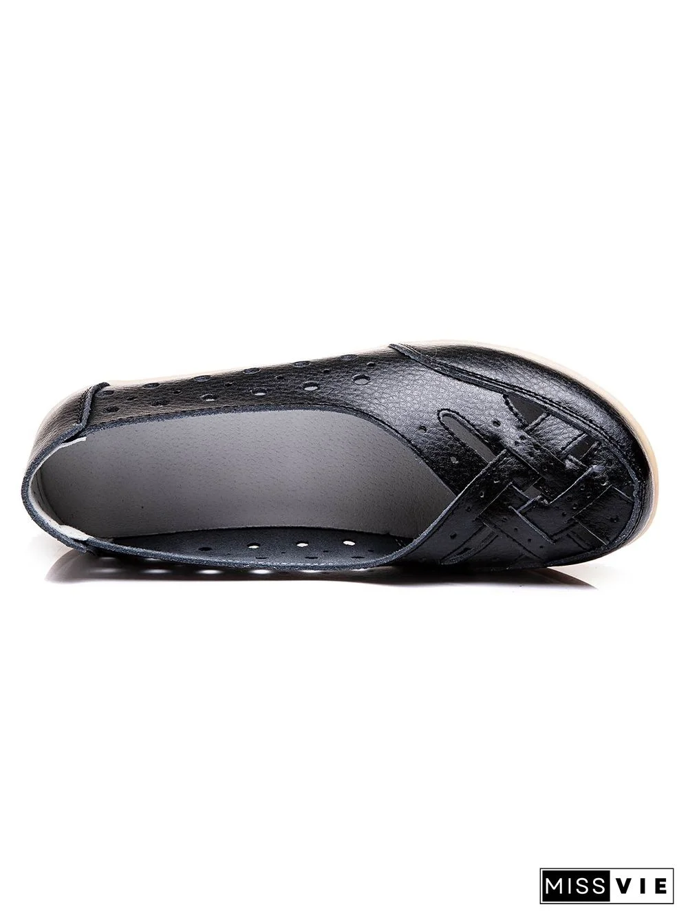 Hollow Leather Soft Sole Shoes