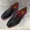 Gentlemen's Oxford Round Toe Slip-On Red Bottom Classic Formal Leather Shoes For Wedding