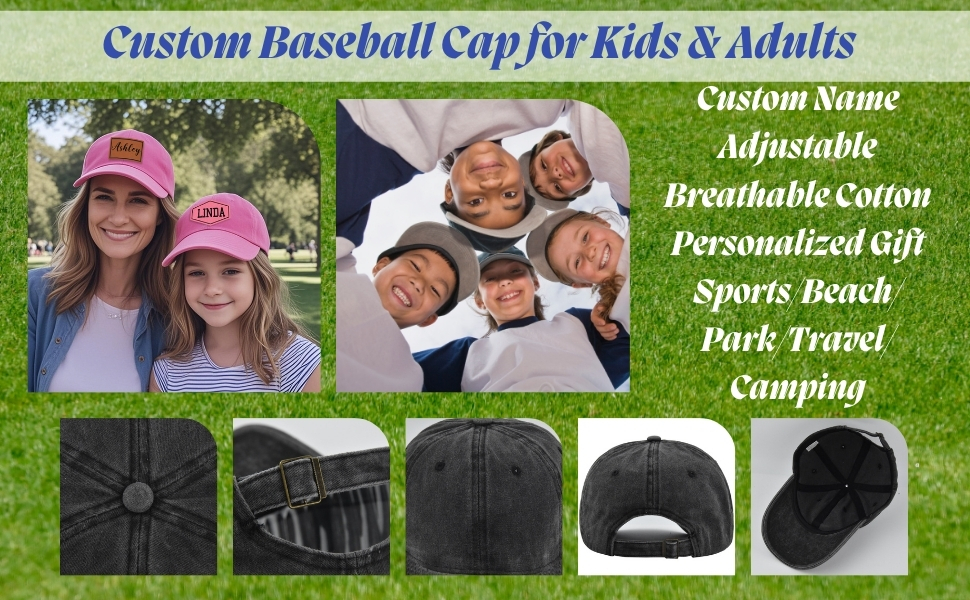Custom Name Girls Baseball Cap
