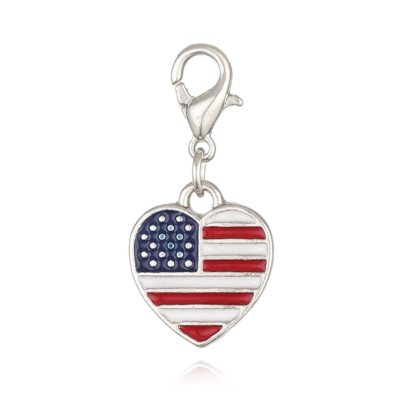 1 Piece Zinc Alloy American Flag Pendant Jewelry Accessories