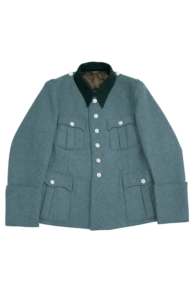   Polizei German General Officer Wool Service Tunic Jacket  With Deep Green Collar 6 Buttons German-Uniform