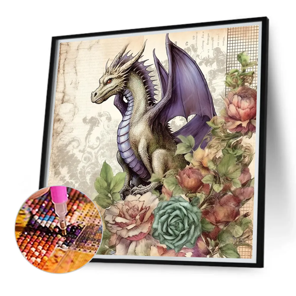 Full Round Diamond Painting 40*40cm - White Dragon