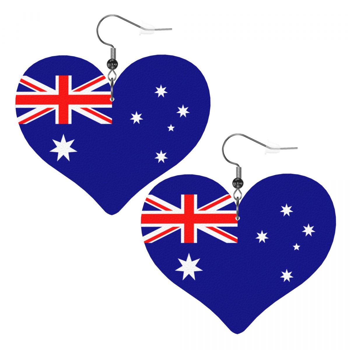 Australia Flag Printed Heart Drop Earrings