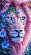 Luxury AB Velvet Diamond Painting Kit - Pink Lion