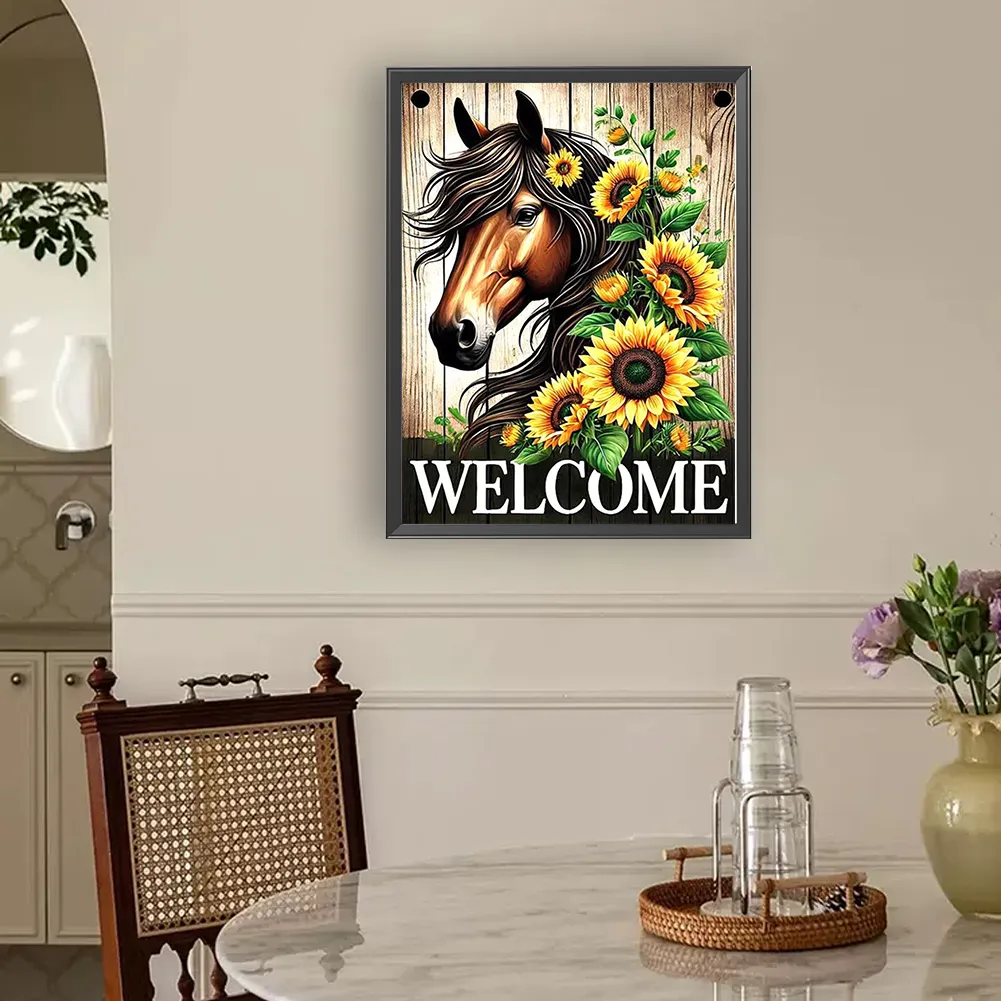 Diamond Painting - Full Round Drill - Sunflower Horse(Canvas|30*40cm)
