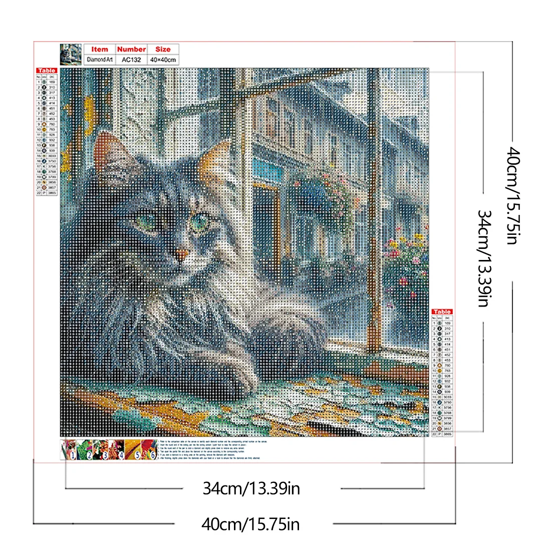 Diamond Painting - Full Round Drill - Cat(Canvas|Canvas|40*40cm)