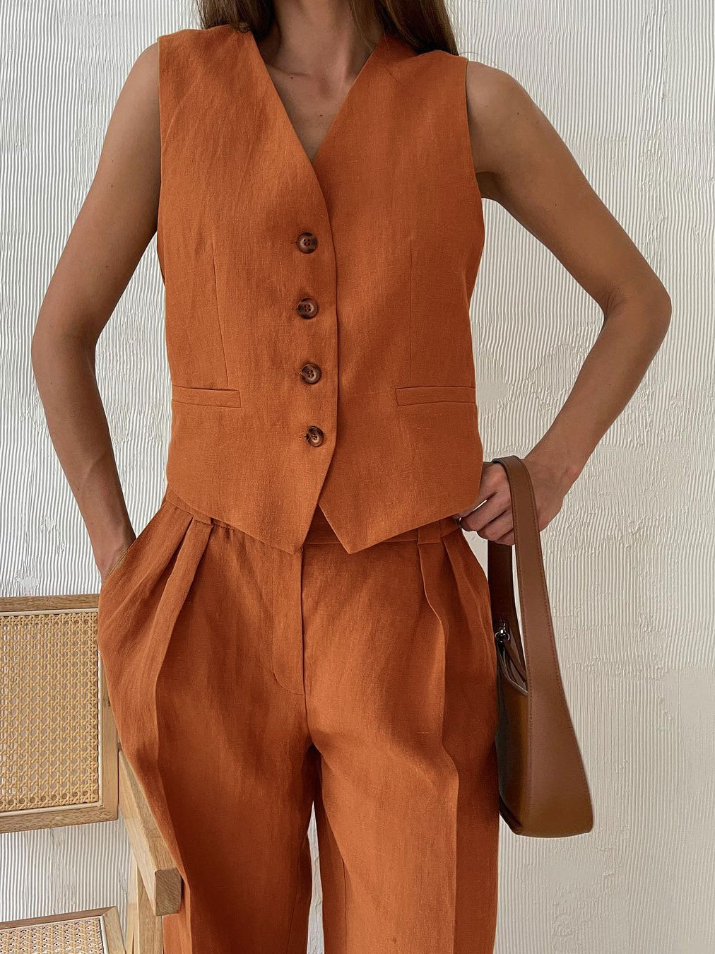 Ootddress 2 Piece-Set Fashion Women Wide Leg Trousers Patchwork High Waist Casual Straight Legg Outfits Vestidos Women's Pants Sets