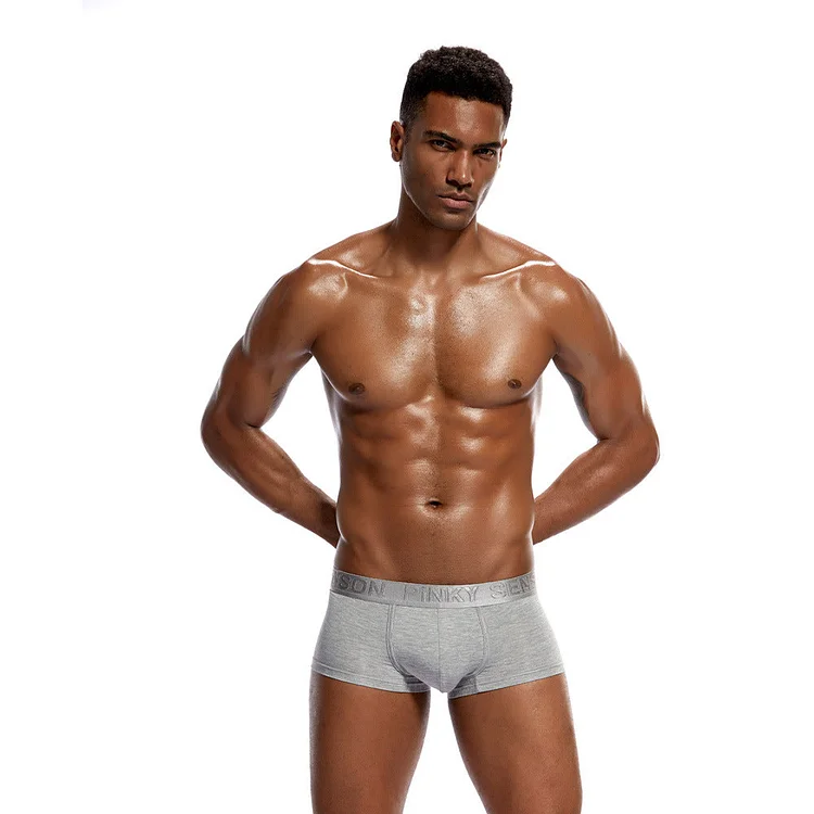 Men thin section breathable solid color boxer briefs sexy close-fitting high-quality sexy boxer shorts