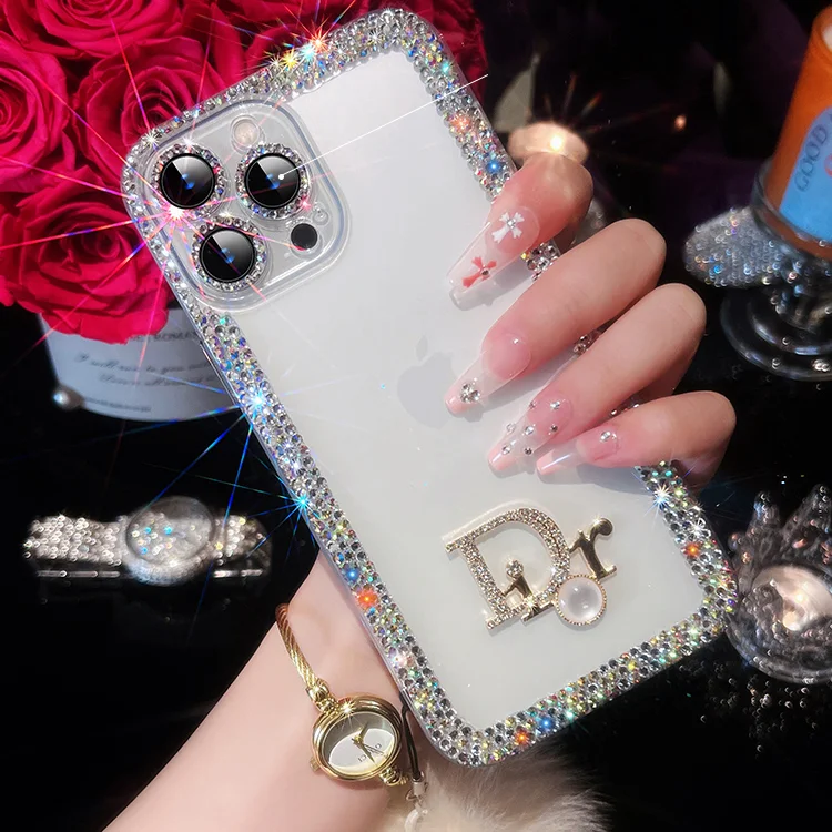 Shiny Diamond Clear Case with Fur Ball