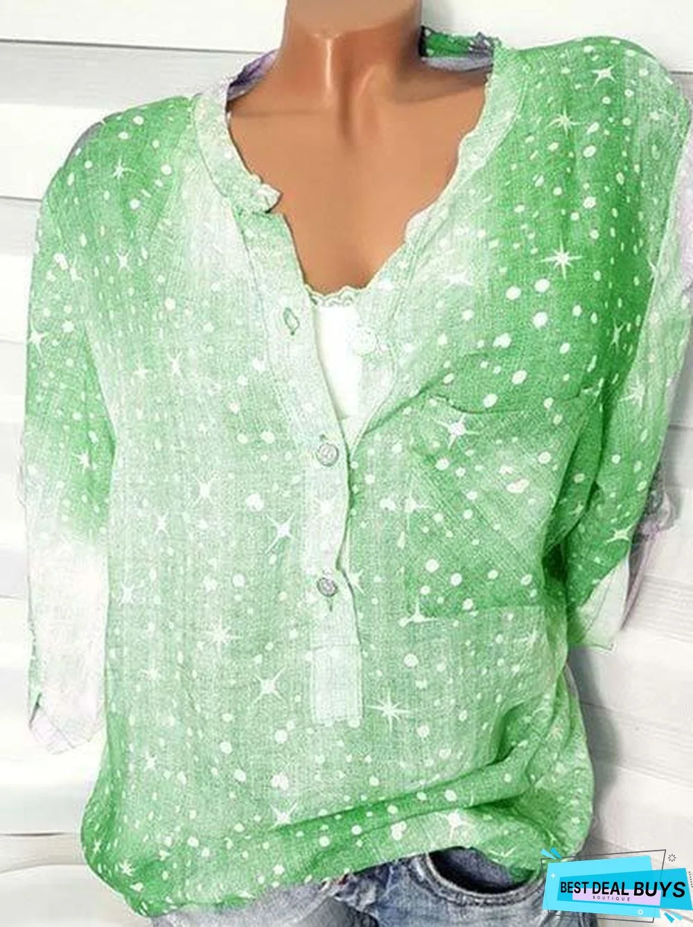 Long Sleeve Pockets Printed Shirts