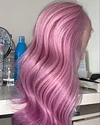 360 Lace Frontal Wig Pink Pre Plucked Baby Hair Brazilian Lace Front
