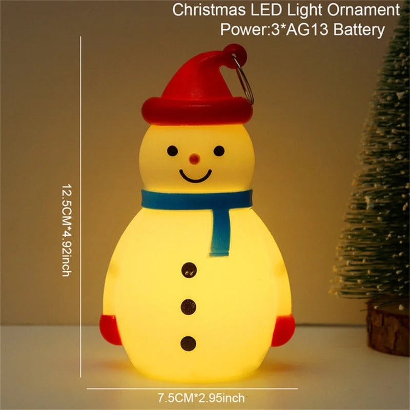 Cifeeo  Christmas Tree Pendant Christmas Decorations for Home Luminous Snowman Ornament Kid Portable LED Night Light Xmas Home Decor