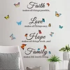 Faith Love Hope Family Butterfly Quote Wall Sticker Home Decor