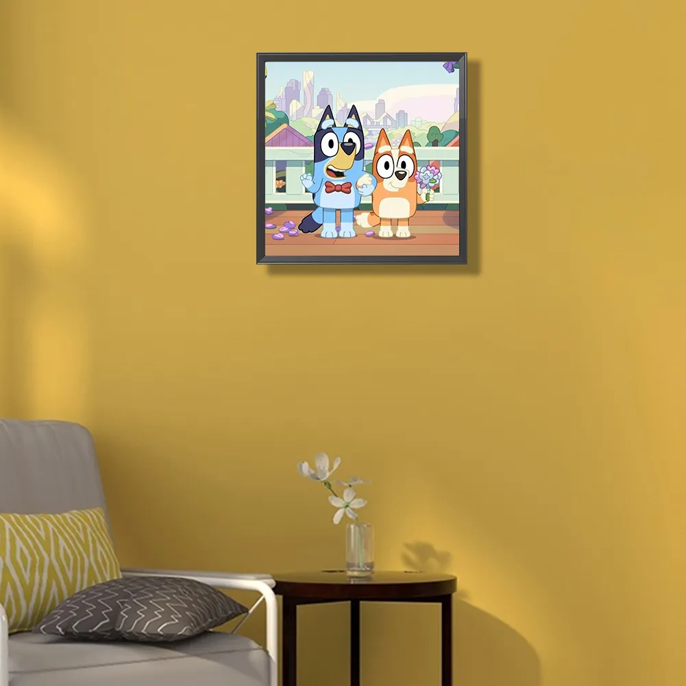 Diamond Painting - Full Round Drill - Bluey(Canvas|30*30cm)