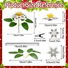 8Pcs 3D White Artificial Flowers DIY Desktop Diamond Art Kit