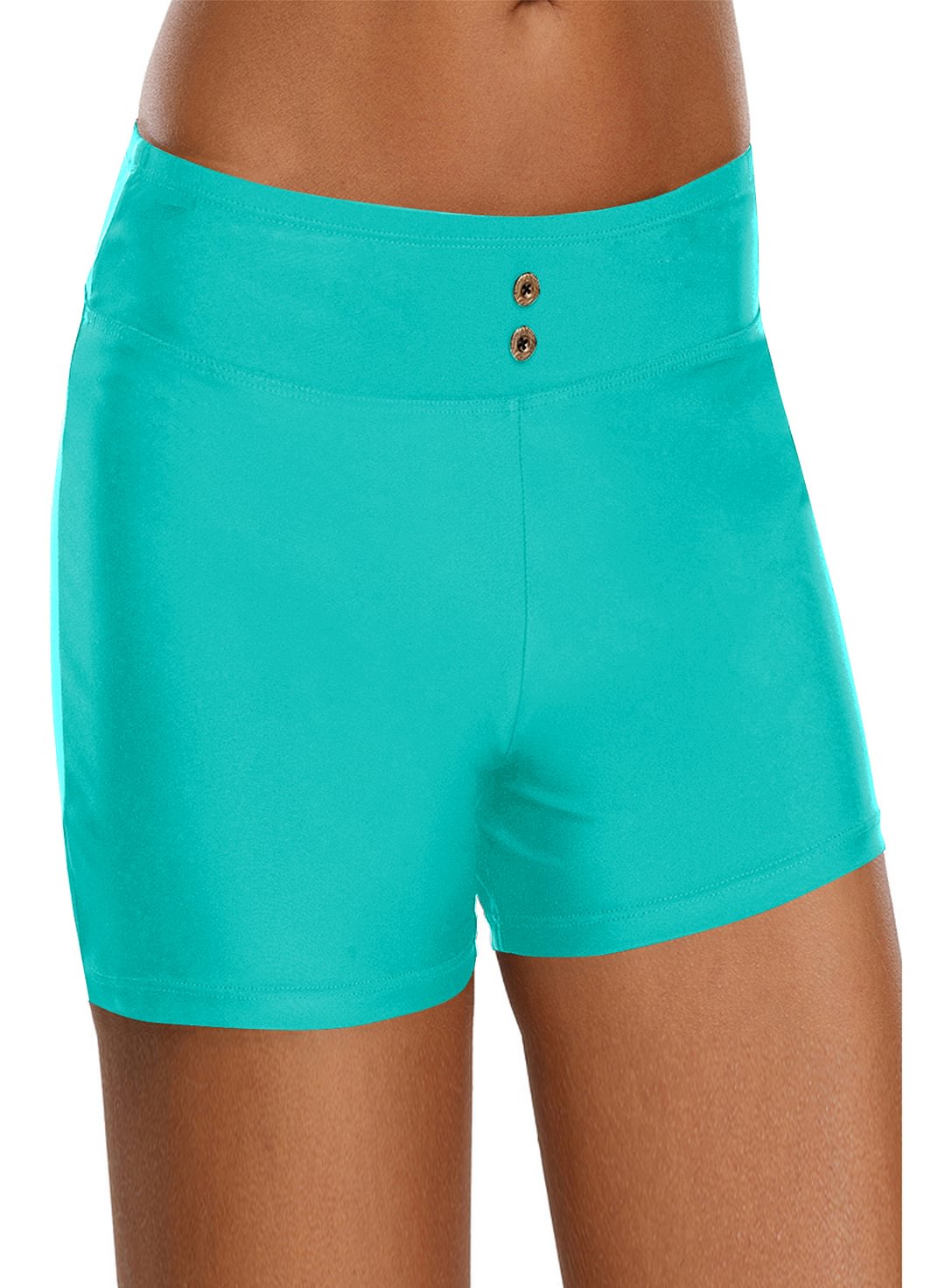 Women's Button Detail Swim Bottoms Wide Waist Boardshort Swim trunks