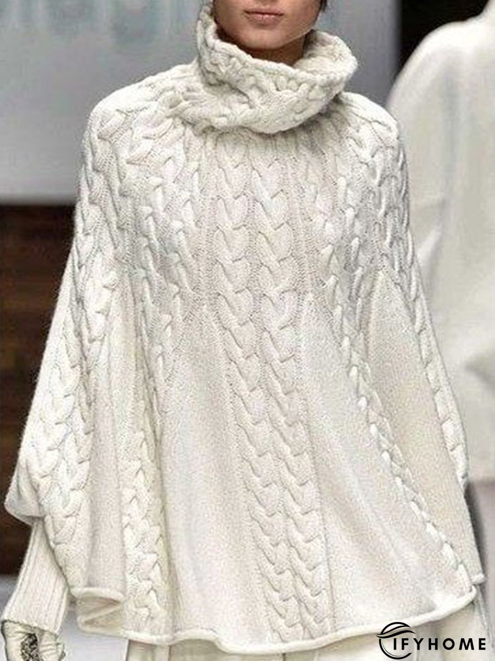 Long Sleeve High Neck Loosen Solid Daily Sweater | IFYHOME