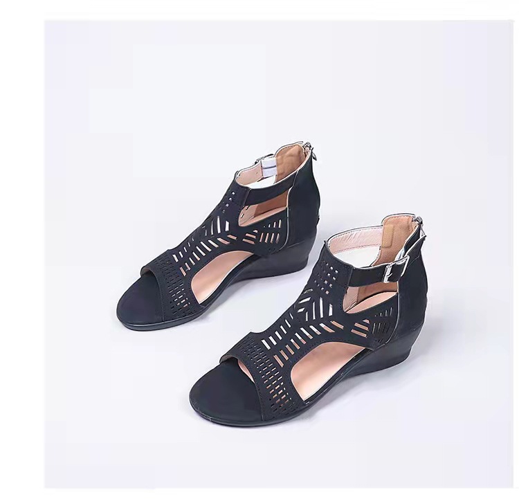 Mature Ladies Summer New Style Slope Heel Sandals