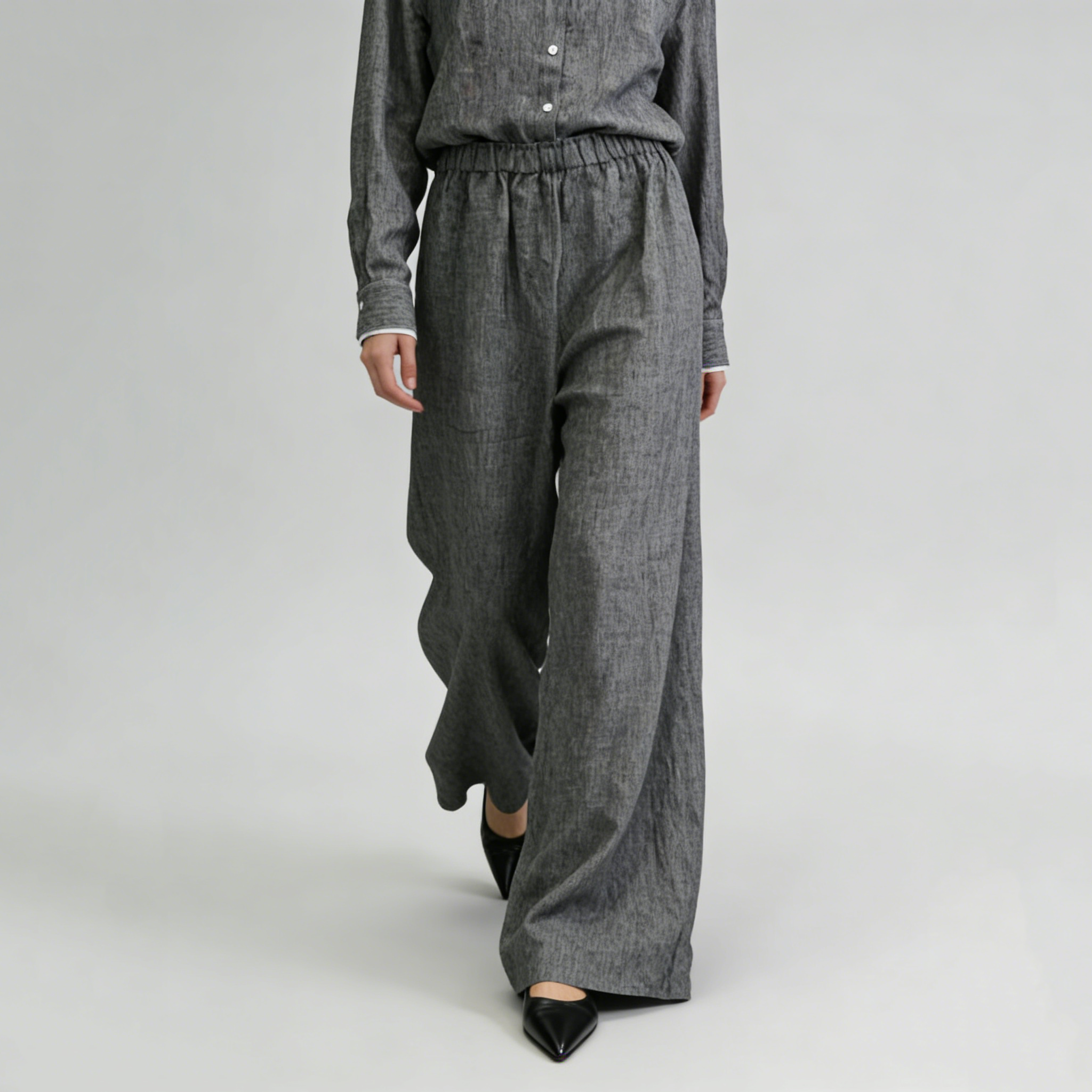 Linen Pants Women 100% Linen Stretch Wide Leg Trousers Comfortable Breathable REAL SILK LIFE