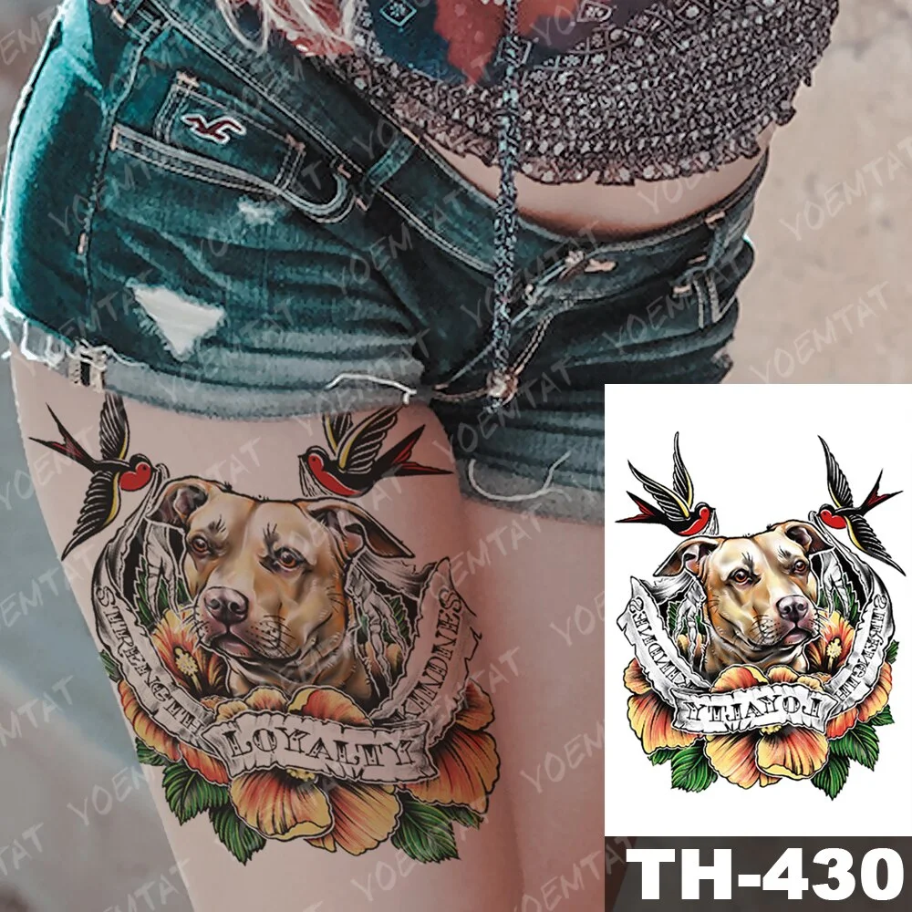 Sdrawing Temporary Tattoo Stickers Wolf Tiger Leopard Lion Moon Feather Star Flash Tattoos Female Back Body Art Fake Tatoo