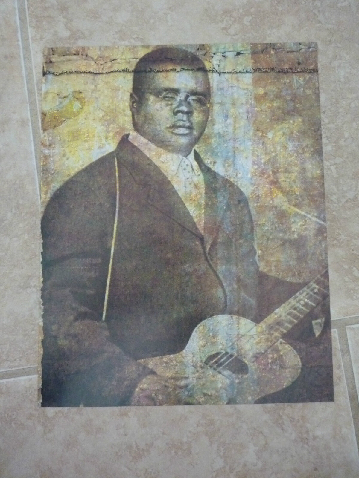 Blind Lemon Jefferson Blues Guitarist 12x9 Coffee Table Book Photo Poster painting Page