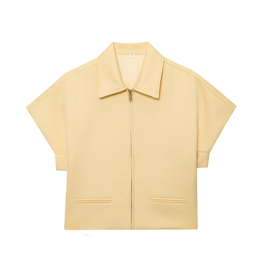 Nigikala Nigikala Spring New Women's Collar Short-Sleeved Short Coat Straight Trousers 8491053 8491054