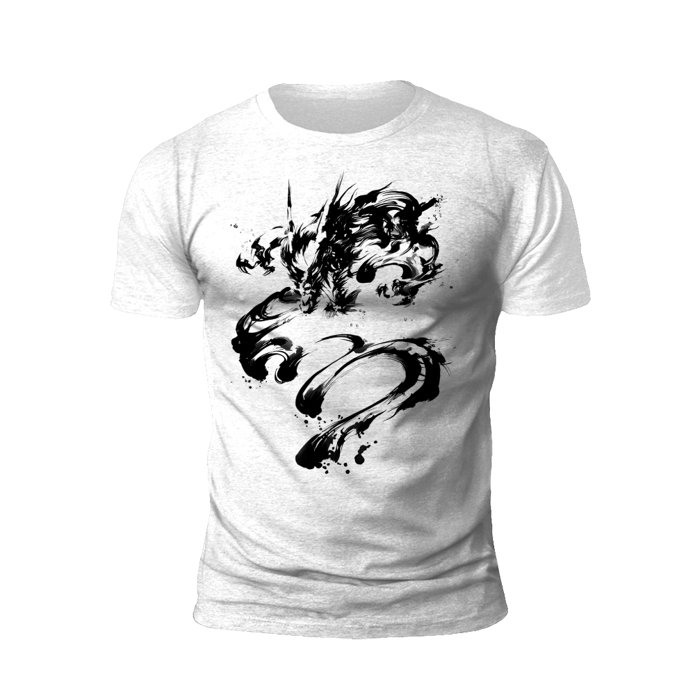 Ink Style Dragon T-Shirt: A Brush with Tradition