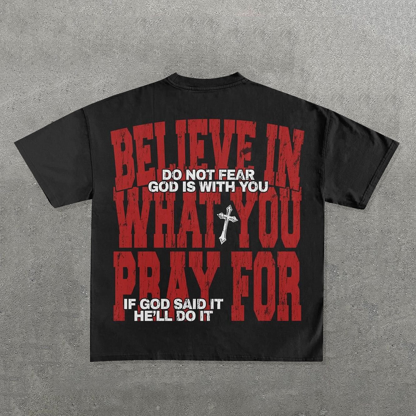 Sopula Believe In What You Pray For Print Short Sleeve T-Shirt - SOPULA