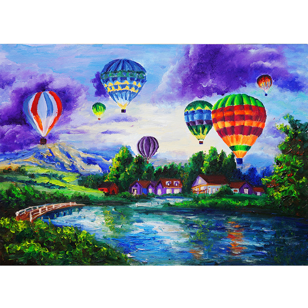 

40*30CM - Round Drill Diamond Painting - Hot Air Balloon, 501 Original