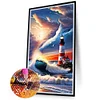 (US Local)2Pack Lighthouse 5D DIY Full Round Drill Big Size Diamond Painting Kit Home Decoration 40x70cm