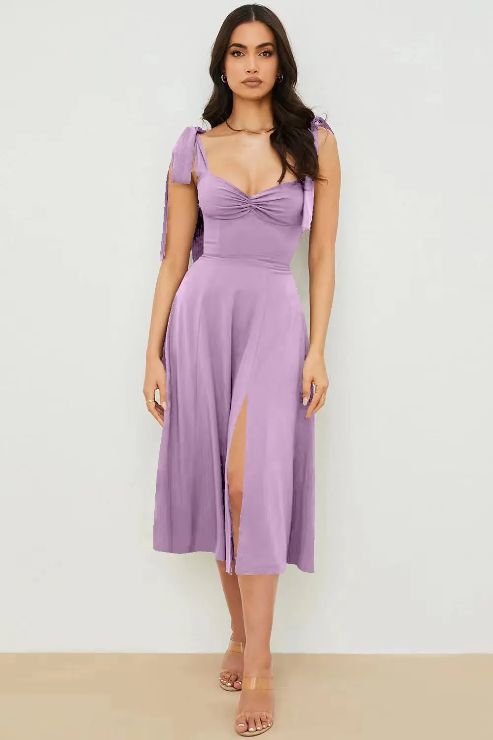 Brownm Floral Print Irregular A- Line Dresses