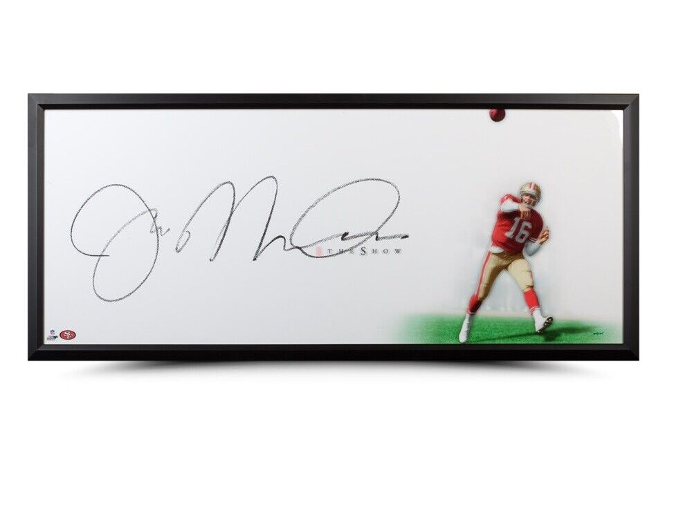 Joe Montana Autographed 20X46 Framed Photo Poster painting The Show