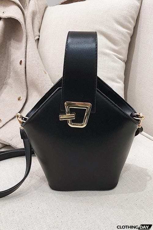 Solid Bucket Shoulder Bag