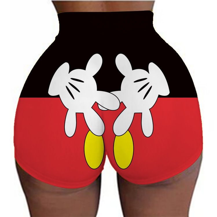 Stretch Slim Sports Yoga Running Pants Sexy Printed Shorts