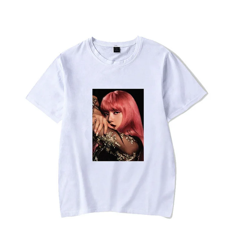 濃いピンク系統 BLACKPINK LISA 5TH ANNIVERSARY フォトTシャツs | www