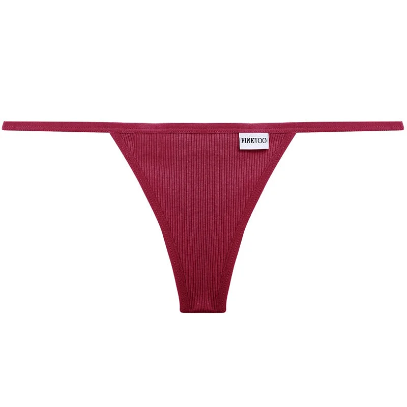 FINETOO Sexy Low-Rise Thongs for Women Female Cotton Panties Ladies Comfortable T-Back G-String Girl M-XL Intimates Lingerie New