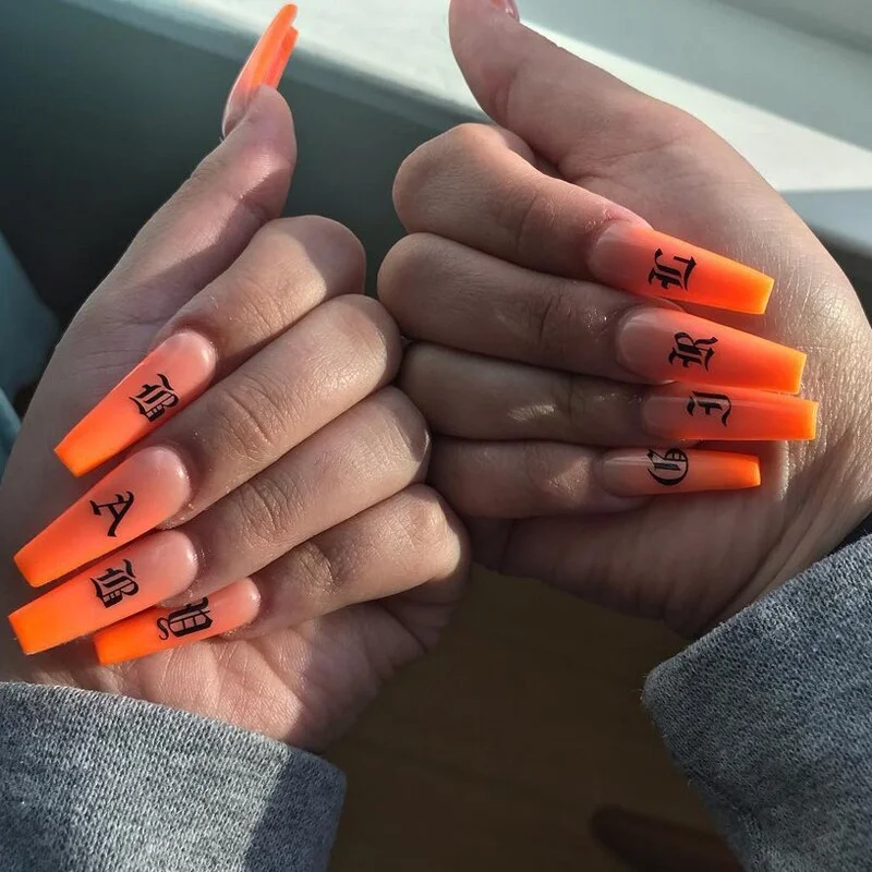 2020 Old English Font Nail Stickers Manicure Design Decoration 3D Nail Art Decal Back Glue Stickers for Nails Decal Decoration