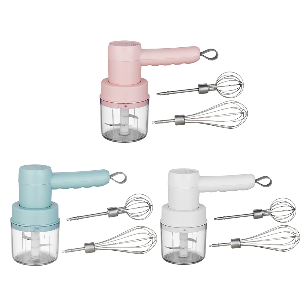 

3 in 1 Egg Beater Garlic Meat Grinder Automatic Whisk Stirrer Mixer Blender, White, 501 Original