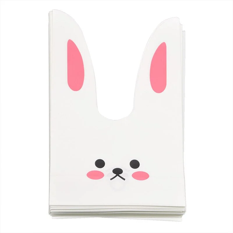 25pcs Bunny Cookies Bags Candy Biscuit Packaging Bag Birthday Wedding Favors Candy Gift Bags Easter Party Decoration Supplies