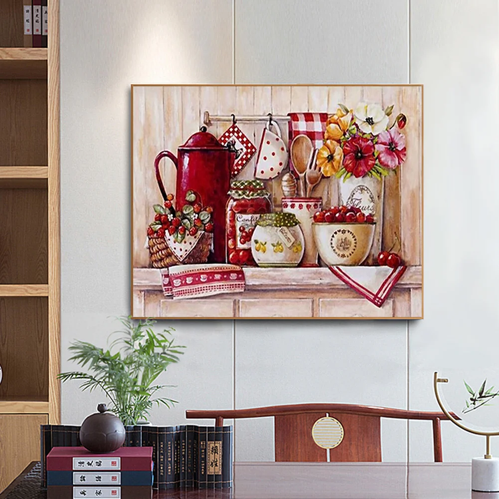 Diamond Painting - Full Round Drill - Kitchen Table(50*40cm)