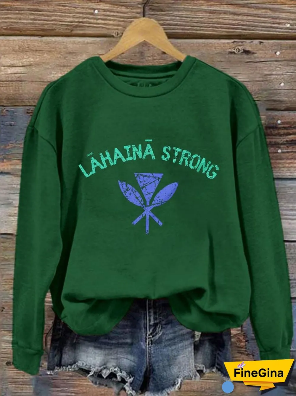 Women's Lahaina Strong Print Crew Neck Sweatshirt