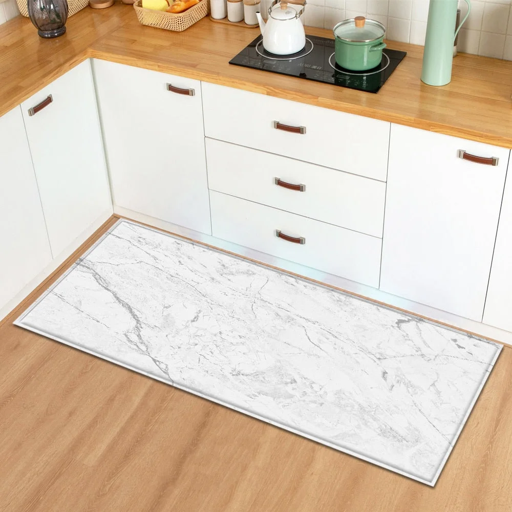 Marble Kitchen Carpet Absorbent Mat Doormat for Entrance Door 3D Wood Grain Pattern Bedroom Hallway Long floor mat Anti-Slip Rug
