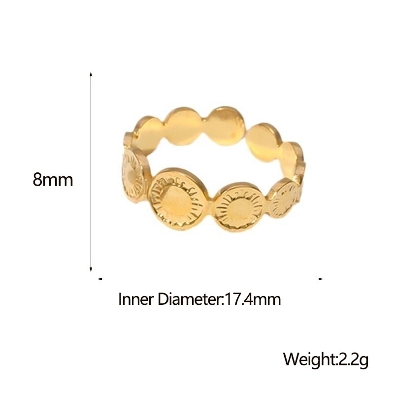 Fashion Geometric 304 Stainless Steel 18K Gold Plated Plating Stainless Steel Rings